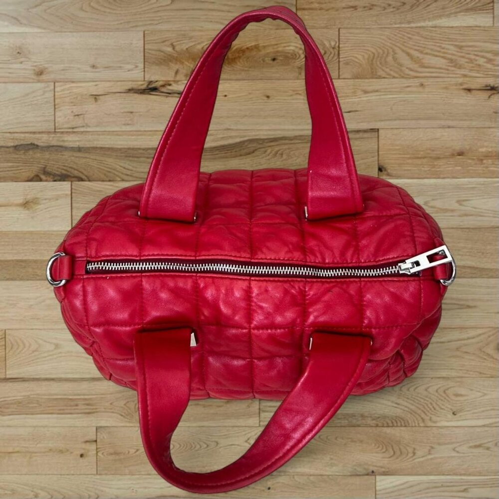 Bimba Y Lola Barcelona raspberry red quilted luxury handbag silver hardware 🍒 - Picture 6 of 7